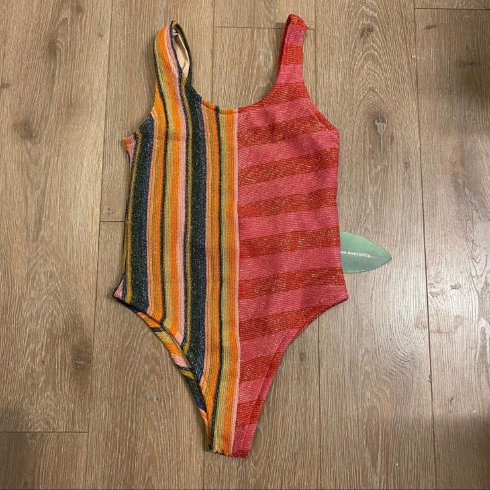 ISO Farm Rio Shimmer Stripe Swim Suit